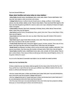 Major plant families and some notes on crop rotation