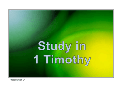 04 Timothy 03v1-16 Leadership and Mystery