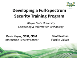 Developing a Full-Spectrum Security Training Program