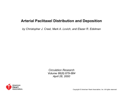 Arterial Paclitaxel Distribution and Deposition by Christopher J