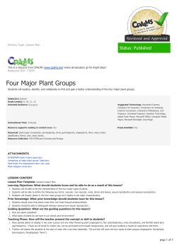 Four Major Plant Groups
