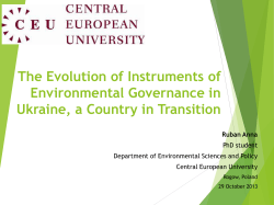 The Evolution of Instruments of Environmental Governance in