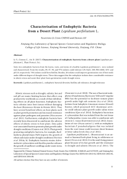 Characterisation of Endophytic Bacteria from a Desert Plant