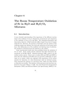 The Room Temperature Oxidation of Fe in H2O and H2O/O2 Mixtures