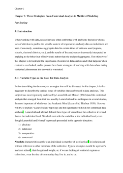 Chapter 3 Chapter 3: Three Strategies: From Contextual