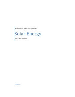 Solar Energy - The Oman Power and Water Procurement Company