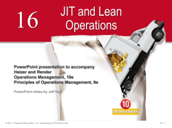 JIT and Lean Operations