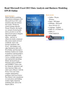 Read Microsoft Excel 2013 Data Analysis and