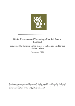 Digital Exclusion and Technology Enabled Care in Scotland