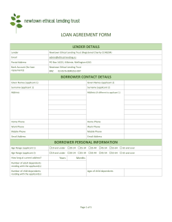 1.1 Payment of Loan Amount - Newtown Ethical Lending Trust