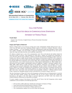 call for papers selected areas in communications