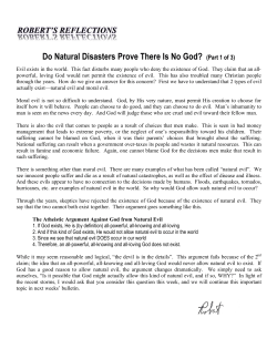 Do Natural Disasters Prove There Is No God? (Part 1 of 3)