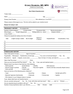 New patient questionnaire