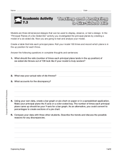 Academic Activity 7.3 Testing and Analyzing a Six-Sided
