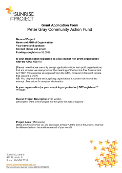 Application Form - The Sunrise Project