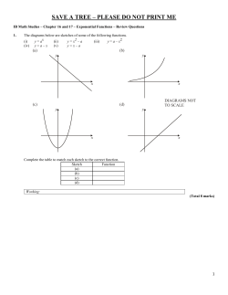 Chapter 16 and 17 &ndash; Exponential Functions