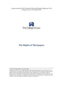 The Rights of Mortgagees