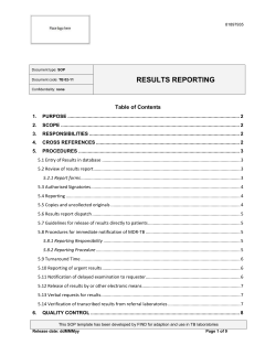5.10 Reporting of urgent results