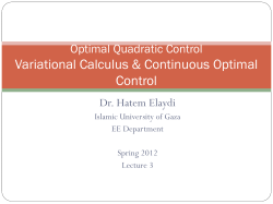 Optimal Quadratic Control