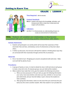 Getting To Know You GRADE 7 LESSON 3 Getting to Know You