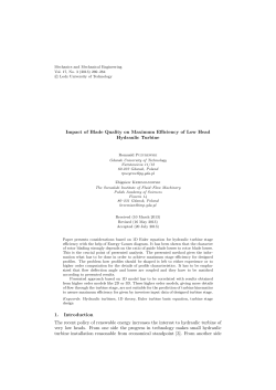Impact of Blade Quality on Maximum Efficiency of Low Head