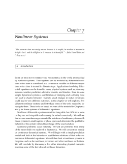 Chapter 7 Nonlinear Systems