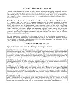 DISCLOSURE AND AUTHORIZATION FORM Crowning Touch