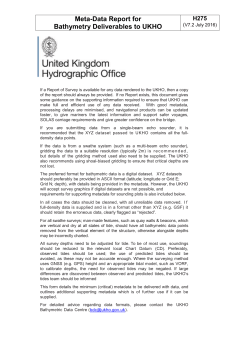 Meta-data report for Bathymetry deliverables