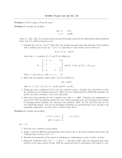 MA580: Project #3, due Oct. 20 Problem 1 Prove Lemma 2 from the