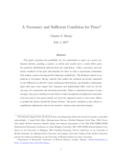 A Necessary and Sufficient Condition for Peace