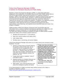 Critical Area Response Manager (CARM)