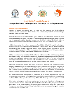 Equal Rights Project in Tanzania Marginalised
