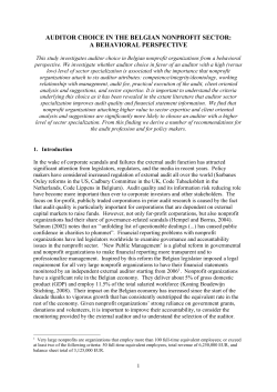 auditor choice in the belgian nonprofit sector: a behavioral