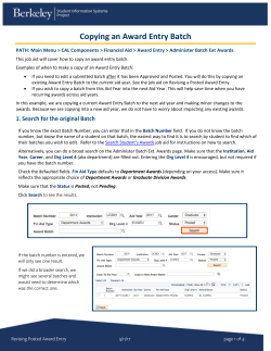 Copying an Award Entry Batch