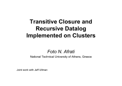 Foto Afrati &ldquo;Transitive Closure and Recursive Datalog Implemented