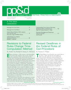 Revisions to Federal Rules Change Time