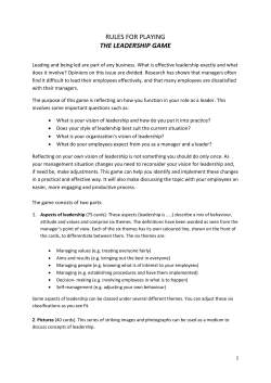 rules for playing the leadership game
