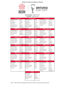 Ontario Cup Round Dates by Division