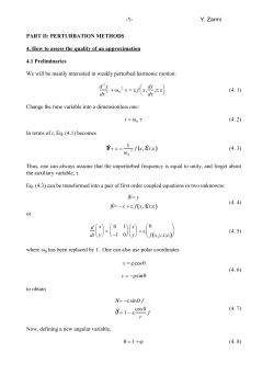 PART II: PERTURBATION METHODS