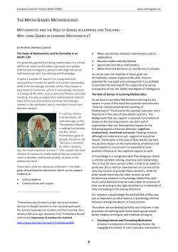 Math-GAMES Methodology
