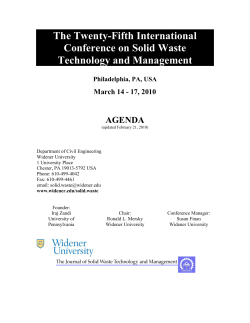 The Twenty-Fifth International Conference on Solid Waste
