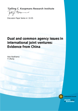 Dual and common agency issues in international joint ventures
