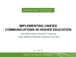 Implementing Unified Communications in Higher