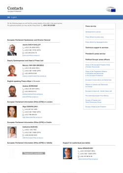 Press Service Contacts - European Parliament