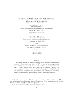 the geometry of optimal transportation