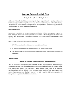 Camden Falcons Grading Policy - Camden Falcons Football Club