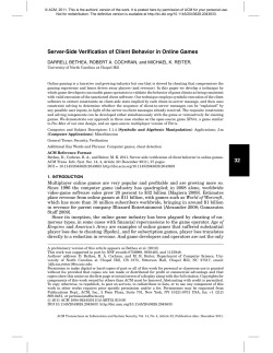 Server-side verification of client behavior in online games
