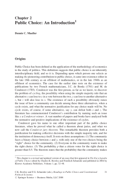 Public Choice: An Introduction