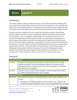 Grade 10 ELA Module 3, Unit 1, Lesson 3
