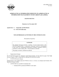 NOTAM program Activities in the United States